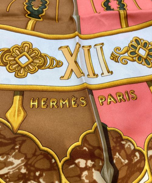 HERMES（エルメス）HERMES (エルメス) シルクスカーフ CARPE DIEM ブラウンの古着・服飾アイテム