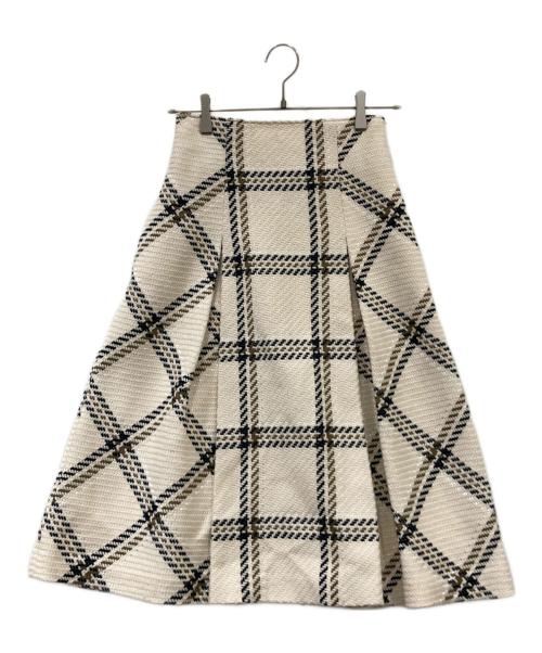Snidel（スナイデル）Snidel (スナイデル) Sustainableロービングチェックミドルスカート SWFS254144 ベージュの古着・服飾アイテム