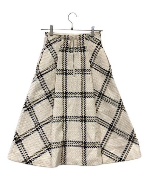 Snidel（スナイデル）Snidel (スナイデル) Sustainableロービングチェックミドルスカート SWFS254144 ベージュの古着・服飾アイテム