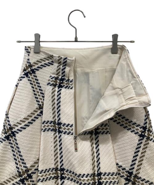 Snidel（スナイデル）Snidel (スナイデル) Sustainableロービングチェックミドルスカート SWFS254144 ベージュの古着・服飾アイテム