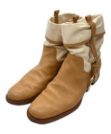 CELINE（セリーヌ）の古着「Slouch Equestrian Boots スラウチ・イクエストリアン・ブーツ」｜ベージュ