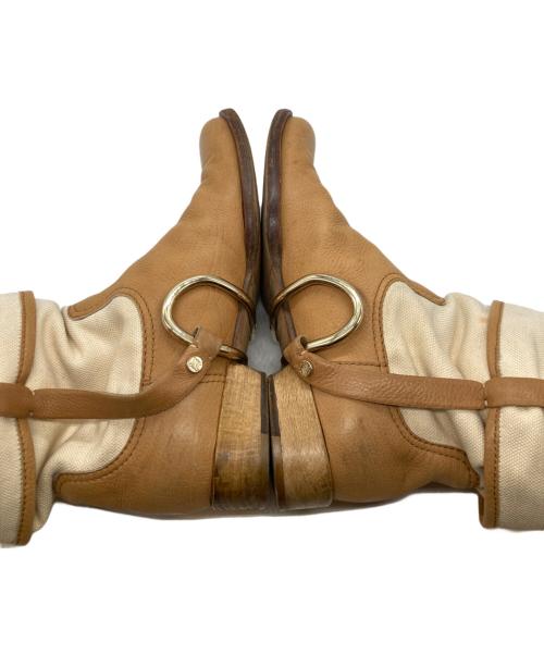 CELINE（セリーヌ）CELINE (セリーヌ) Slouch Equestrian Boots スラウチ・イクエストリアン・ブーツ ベージュ サイズ:38の古着・服飾アイテム