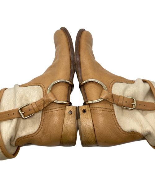 CELINE（セリーヌ）CELINE (セリーヌ) Slouch Equestrian Boots スラウチ・イクエストリアン・ブーツ ベージュ サイズ:38の古着・服飾アイテム