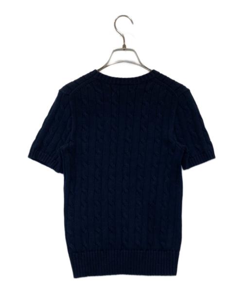 POLO RALPH LAUREN（ポロ・ラルフローレン）POLO RALPH LAUREN (ポロ・ラルフローレン) 半袖ケーブルニット ネイビー サイズ:XSの古着・服飾アイテム