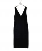 Nobleノーブル）の古着「ストレートVネックワンピース」｜ブラック