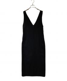 Noble（ノーブル）の古着「ストレートVネックワンピース」｜ブラック