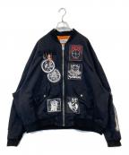KIDILLキディル）の古着「PATCH MA-1 JACKET　KL793」｜ブラック