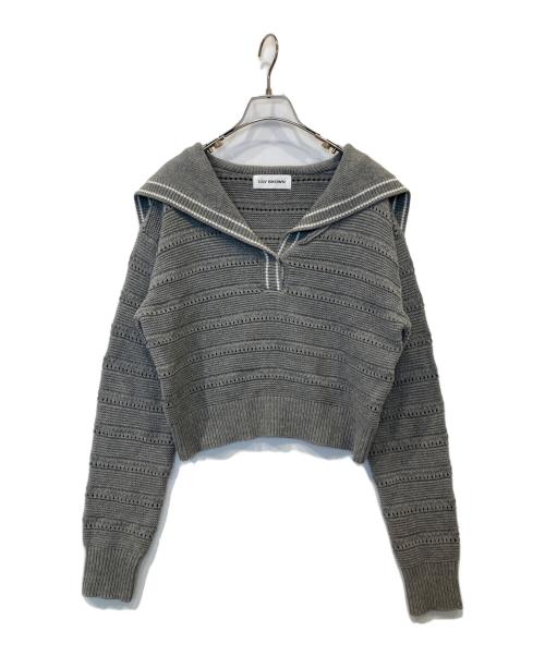 Lily Brown（リリーブラウン）Lily Brown (リリーブラウン) セーラーカラーニットトップス　LWNT261029 グレー サイズ:FREEの古着・服飾アイテム