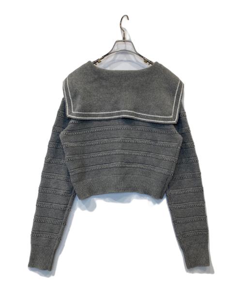 Lily Brown（リリーブラウン）Lily Brown (リリーブラウン) セーラーカラーニットトップス　LWNT261029 グレー サイズ:FREEの古着・服飾アイテム