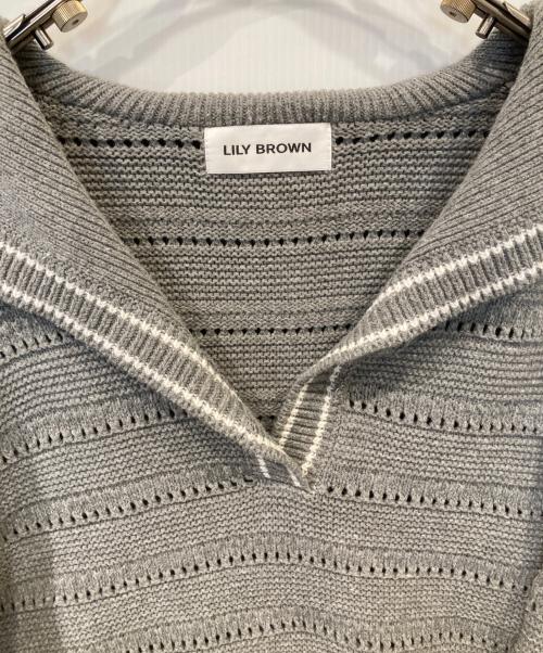 Lily Brown（リリーブラウン）Lily Brown (リリーブラウン) セーラーカラーニットトップス　LWNT261029 グレー サイズ:FREEの古着・服飾アイテム