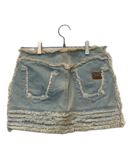 D&G（ディーアンドジー）D&G (ディーアンドジー) ショートデニムスカート ブルー サイズ:23の古着・服飾アイテム