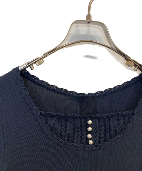 Jolie mignon（ジョリ―ミニョン）JOLIE MIGNON (ジョリ―ミニョン) ギンガムチェック ドッキングワンピース jm1270bd ネイビー サイズ:38の古着・服飾アイテム