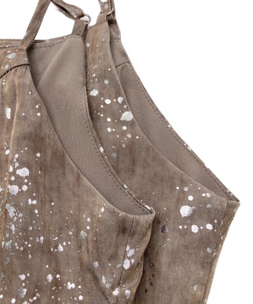 LeJa（レジャ）Leja (レジャ) チュールフリルボレロペイントマーメイドワンピースドレス LJES524324 ベージュ サイズ:Lの古着・服飾アイテム