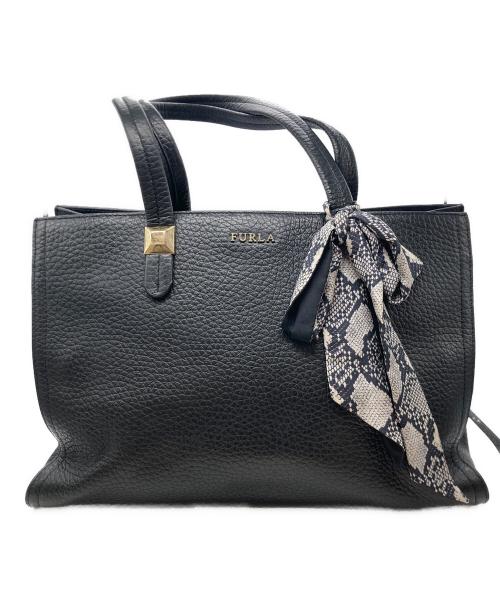 FURLA（フルラ）FURLA (フルラ) レザートートバッグ　8050560538446 ブラックの古着・服飾アイテム