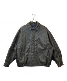 NAUTICA（ノーティカ）の古着「Faded Vegan Leather Blouson フェイディッド ヴィーガン レザー ブルゾン 243-1553」｜ブラック