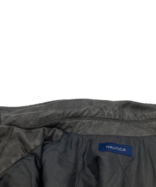 NAUTICA（ノーティカ）NAUTICA (ノーティカ) Faded Vegan Leather Blouson フェイディッド ヴィーガン レザー ブルゾン 243-1553 ブラック サイズ:Mの古着・服飾アイテム