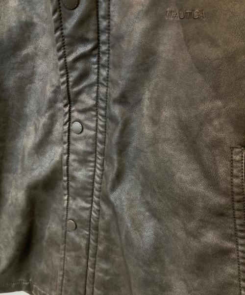 NAUTICA（ノーティカ）NAUTICA (ノーティカ) Faded Vegan Leather Blouson フェイディッド ヴィーガン レザー ブルゾン 243-1553 ブラック サイズ:Mの古着・服飾アイテム