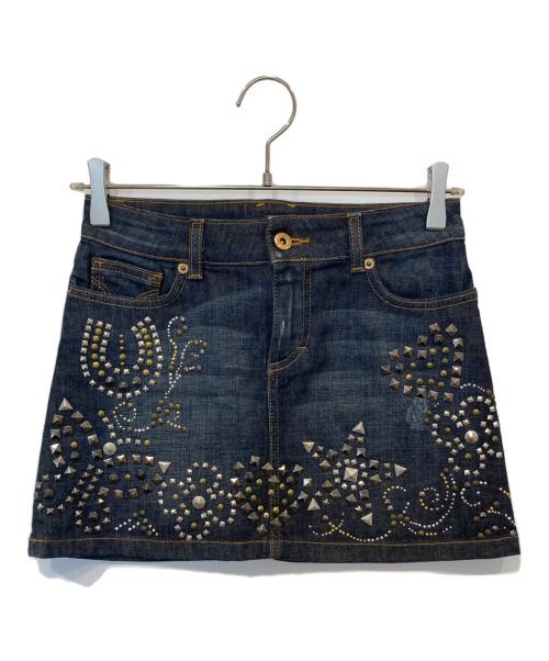 DOLCE & GABBANA（ドルチェ＆ガッバーナ）DOLCE & GABBANA (ドルチェ＆ガッバーナ) スタッズデニムスカート インディゴ サイズ:23の古着・服飾アイテム