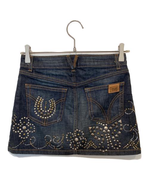 DOLCE & GABBANA（ドルチェ＆ガッバーナ）DOLCE & GABBANA (ドルチェ＆ガッバーナ) スタッズデニムスカート インディゴ サイズ:23の古着・服飾アイテム