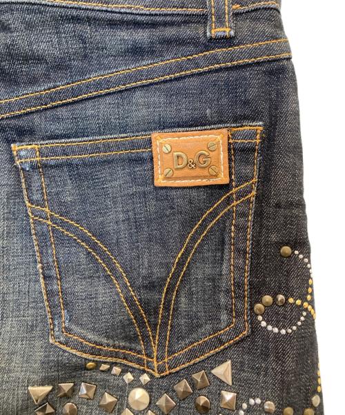 DOLCE & GABBANA（ドルチェ＆ガッバーナ）DOLCE & GABBANA (ドルチェ＆ガッバーナ) スタッズデニムスカート インディゴ サイズ:23の古着・服飾アイテム