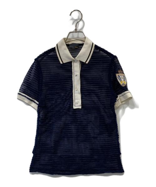 FENDI（フェンディ）FENDI (フェンディ) シースルーポロシャツ　FT5275 ネイビー サイズ:40の古着・服飾アイテム