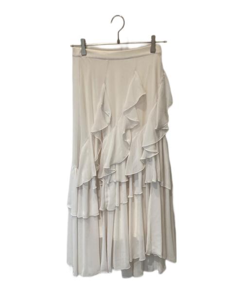 Snidel（スナイデル）Snidel (スナイデル) ラッフルフリルティアードスカート SWFS255034 アイボリー サイズ:1の古着・服飾アイテム