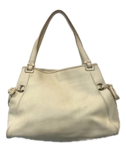 Salvatore Ferragamo（サルヴァトーレ フェラガモ）Salvatore Ferragamo (サルヴァトーレ フェラガモ) ガンチーニレザーハンドバッグ FJ-21 B700 アイボリーの古着・服飾アイテム