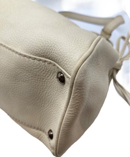 Salvatore Ferragamo（サルヴァトーレ フェラガモ）Salvatore Ferragamo (サルヴァトーレ フェラガモ) ガンチーニレザーハンドバッグ FJ-21 B700 アイボリーの古着・服飾アイテム