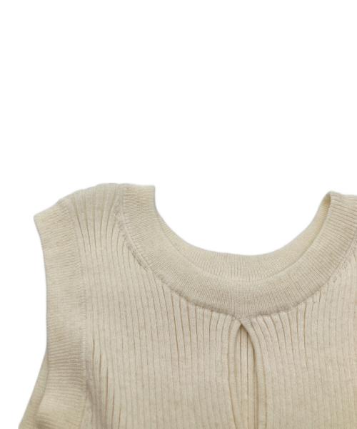 CLANE（クラネ）CLANE (クラネ) SHOULDER PADS POLO KNIT TOPS ショルダー パッズ ポロ ニット トップス 18106-2192 アイボリー サイズ:1の古着・服飾アイテム