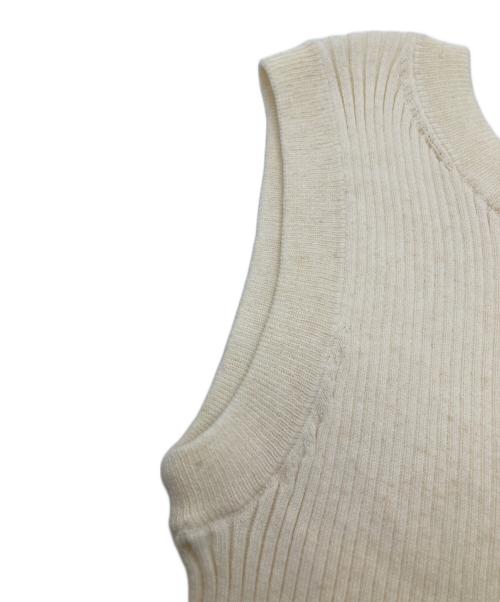 CLANE（クラネ）CLANE (クラネ) SHOULDER PADS POLO KNIT TOPS ショルダー パッズ ポロ ニット トップス 18106-2192 アイボリー サイズ:1の古着・服飾アイテム