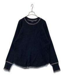 soduk（スドーク）の古着「thermalknit pullover perverze pamm サーマルニット プルオーバー パーバーズ パム」｜ブラック