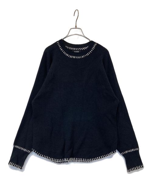 soduk（スドーク）soduk (スドーク) thermalknit pullover perverze pamm サーマルニット プルオーバー パーバーズ パム ブラック サイズ:FREEの古着・服飾アイテム