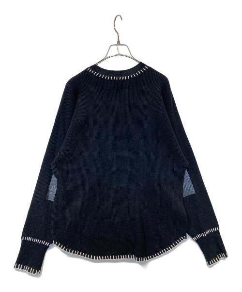 soduk（スドーク）soduk (スドーク) thermalknit pullover perverze pamm サーマルニット プルオーバー パーバーズ パム ブラック サイズ:FREEの古着・服飾アイテム