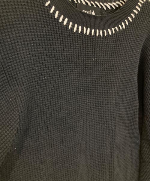 soduk（スドーク）soduk (スドーク) thermalknit pullover perverze pamm サーマルニット プルオーバー パーバーズ パム ブラック サイズ:FREEの古着・服飾アイテム