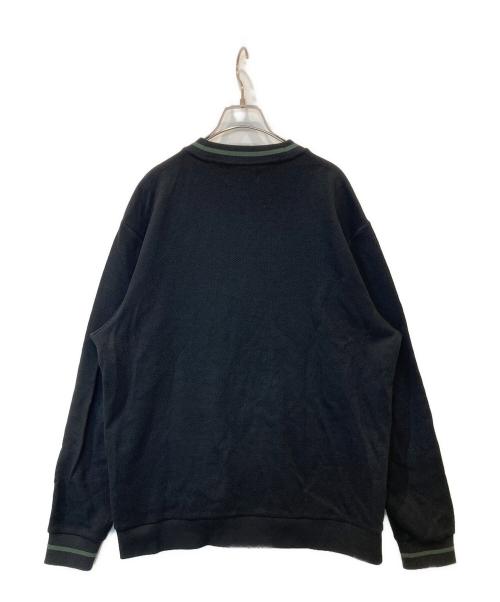FRED PERRY（フレッドペリー）FRED PERRY (フレッドペリー) Tipped Pique Texture Cardigan ティップド・ピケ・テクスチャー・カーディガン M2654 ブラック サイズ:Mの古着・服飾アイテム
