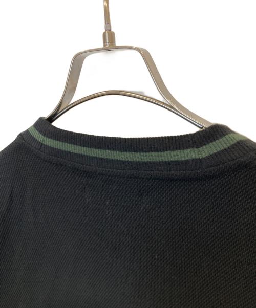 FRED PERRY（フレッドペリー）FRED PERRY (フレッドペリー) Tipped Pique Texture Cardigan ティップド・ピケ・テクスチャー・カーディガン M2654 ブラック サイズ:Mの古着・服飾アイテム