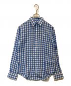 POLO RALPH LAURENポロ・ラルフローレン）の古着「リネンギンガムチェックシャツ WMPOSHTN6820193」｜ブルー×ホワイト
