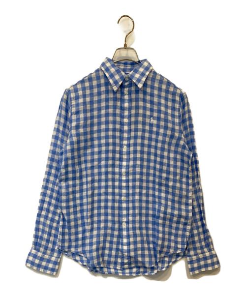 POLO RALPH LAUREN（ポロ・ラルフローレン）POLO RALPH LAUREN (ポロ・ラルフローレン) リネンギンガムチェックシャツ WMPOSHTN6820193 ブルー×ホワイト サイズ:S 未使用品の古着・服飾アイテム