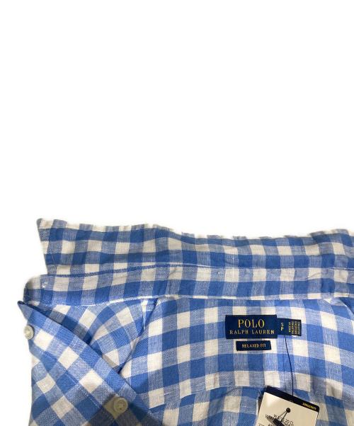 POLO RALPH LAUREN（ポロ・ラルフローレン）POLO RALPH LAUREN (ポロ・ラルフローレン) リネンギンガムチェックシャツ WMPOSHTN6820193 ブルー×ホワイト サイズ:S 未使用品の古着・服飾アイテム