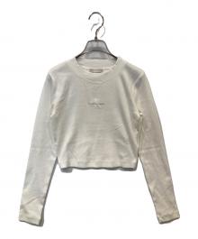 Calvin Klein Jeans（カルバンクラインジーンズ）の古着「monogram baby tee（モノグラム入りベビーTシャツ）」｜ホワイト