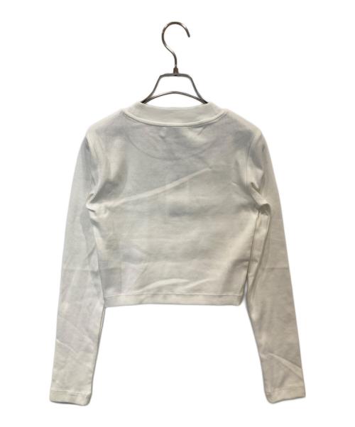 Calvin Klein Jeans（カルバンクラインジーンズ）Calvin Klein Jeans (カルバンクラインジーンズ) monogram baby tee（モノグラム入りベビーTシャツ） ホワイト サイズ:XS 未使用品の古着・服飾アイテム