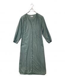 MUSUBI（ムスビ）の古着「コットンシャツワンピース」｜グリーン