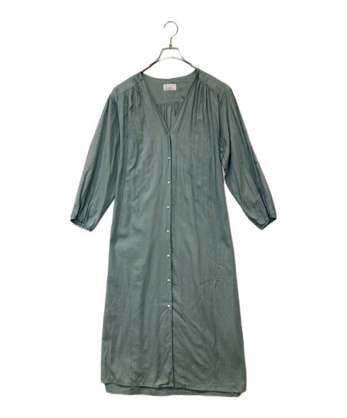 MUSUBI（ムスビ）MUSUBI (ムスビ) コットンシャツワンピース グリーン サイズ:FREEの古着・服飾アイテム