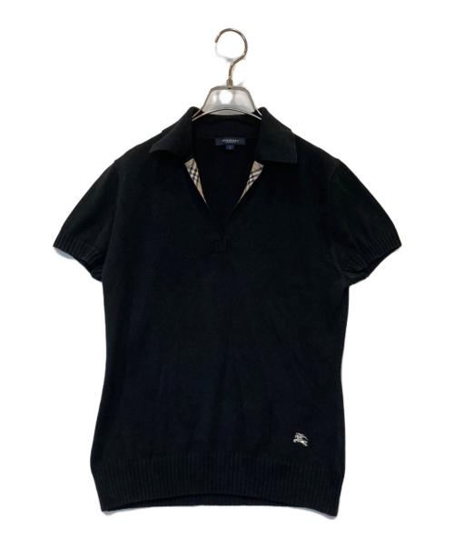 BURBERRY LONDON（バーバリーロンドン）BURBERRY LONDON (バーバリーロンドン) ノバチェック切替刺繍ロゴポロシャツ ブラック サイズ:2の古着・服飾アイテム