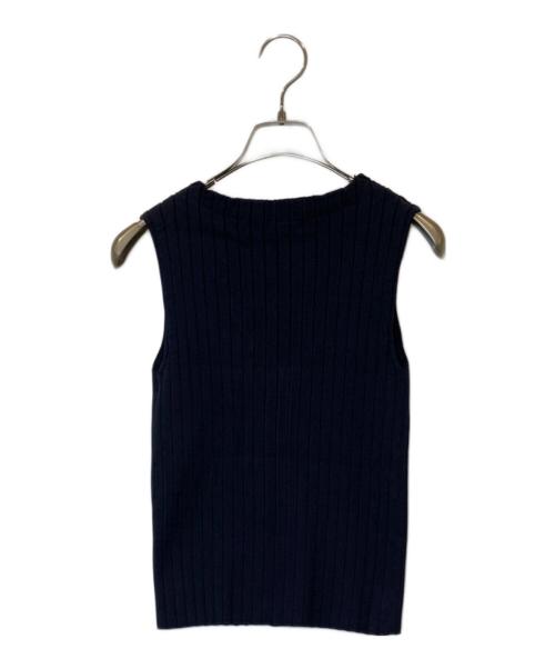 ESSENTIAL DOUBLE STANDARD CLOTHING（エッセンシャルダブルスタンダードクロージング）ESSENTIAL DOUBLE STANDARD CLOTHING (エッセンシャルダブルスタンダードクロージング) ワイドリブノースリーブニット 2509-090-233 ネイビー サイズ:38 未使用品の古着・服飾アイテム
