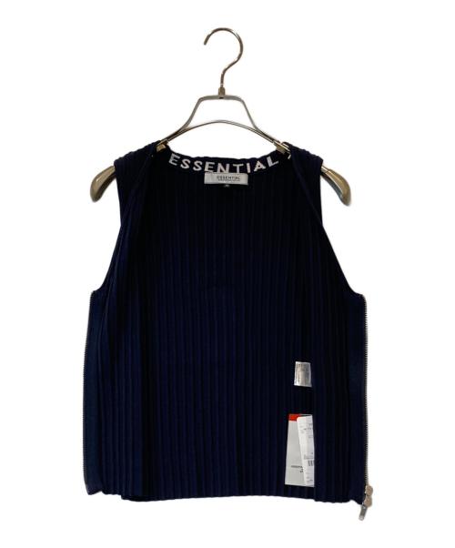 ESSENTIAL DOUBLE STANDARD CLOTHING（エッセンシャルダブルスタンダードクロージング）ESSENTIAL DOUBLE STANDARD CLOTHING (エッセンシャルダブルスタンダードクロージング) ワイドリブノースリーブニット 2509-090-233 ネイビー サイズ:38 未使用品の古着・服飾アイテム