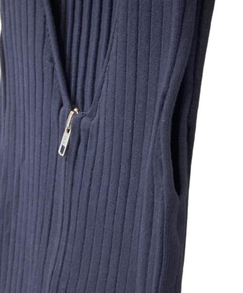 ESSENTIAL DOUBLE STANDARD CLOTHING（エッセンシャルダブルスタンダードクロージング）ESSENTIAL DOUBLE STANDARD CLOTHING (エッセンシャルダブルスタンダードクロージング) ワイドリブノースリーブニット 2509-090-233 ネイビー サイズ:38 未使用品の古着・服飾アイテム