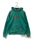 stussyステューシー）の古着「3 Star Applique Hoodie スリー・スター・アップリケ・フーディー」｜グリーン
