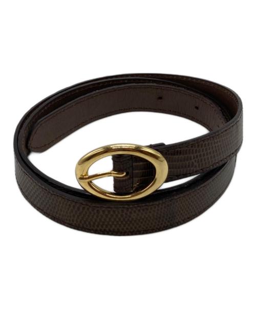 BISOWN（ビソウン）BISOWN (ビソウン) LIZARD OVAL BELT リザード オーバル ベルト ブラウンの古着・服飾アイテム