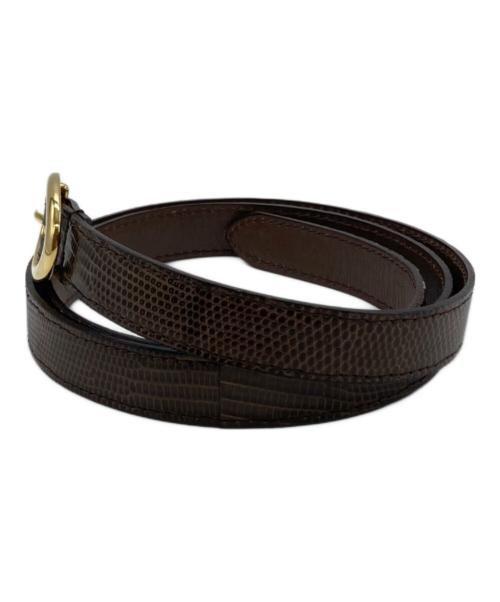 BISOWN（ビソウン）BISOWN (ビソウン) LIZARD OVAL BELT リザード オーバル ベルト ブラウンの古着・服飾アイテム